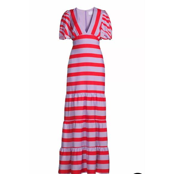 NEW ONE33 SOCIAL cabana stripe maxi`dress in lilac - Picture 4 of 4